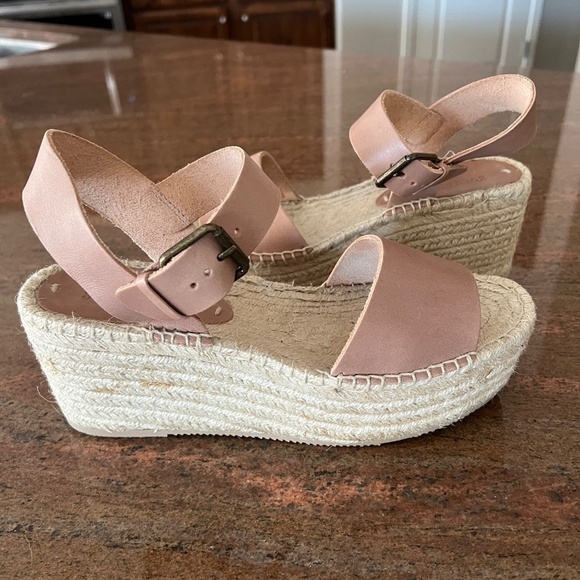 SOLUDOS MINORCA PLATFORM ESPADRILLE SANDAL 9 BLUSH NUDE WEDGE ADJ BUCKLE SUMMER - Picture 3 of 13